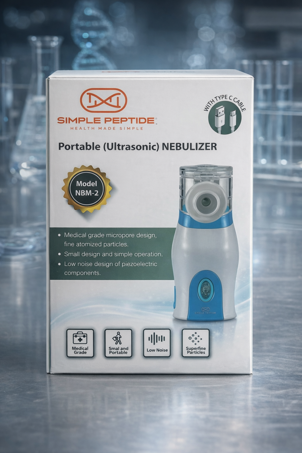 Simple-Peptide-AeroMesh™-Ultrasonic-Delivery-System.png Simple Peptide AeroMesh™ Ultrasonic Nebulizer - Image 1